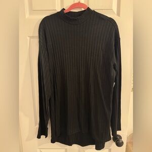Old Navy Ladies *tall* Black Ribbed Long Sleeve Top